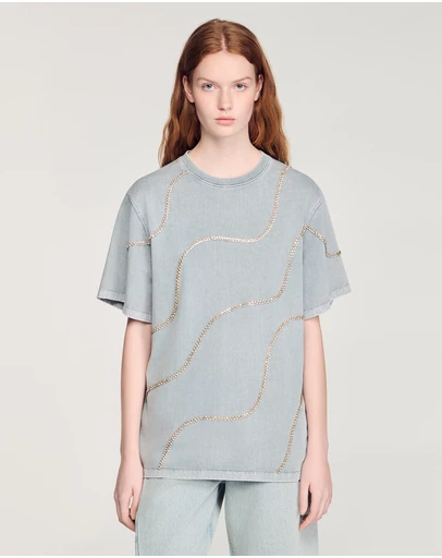 Sandro - Strass Wave Tee Shirt
