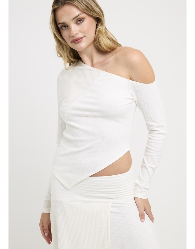 Alice In The Eve - Ashley Ribbed Assymetrical Top