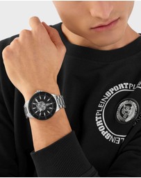 Plein Sport - PLEIN CITY RUSH 45mm Black dial and Silver-tone Strap