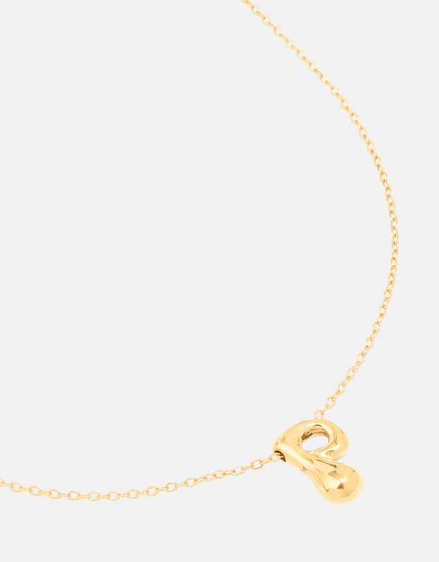 Lovisa - Waterproof Gold Plated Stainless Steel Large Bubble Letter P Necklace