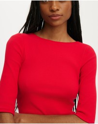 Cotton On - Boat Neck 3/4 Sleeve Top