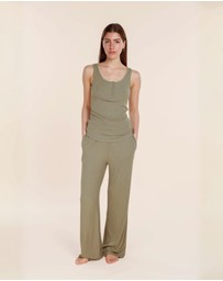 Gingerlilly - Liberty Ribbed Singlet Henley Top