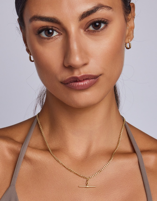 Zoe Olivia - 9K Gold T-Bar Necklace
