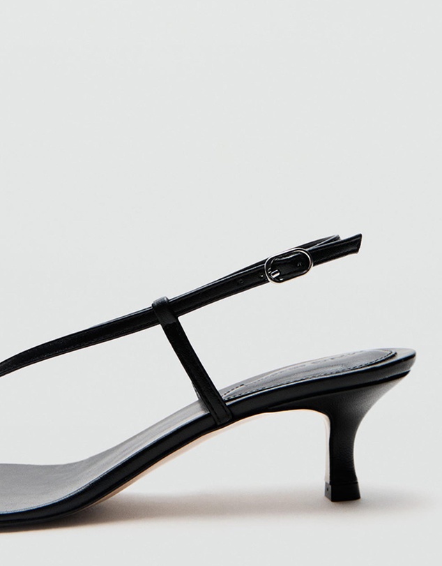 M.N.G - Heeled Leather Sandals with Straps