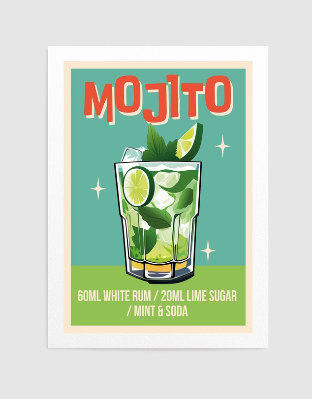 Olive et Oriel - Mojito Cocktail by Wallchart Art Studio Art Print