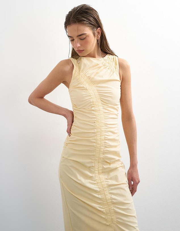 TOPSHOP - Sadie Ruched Sl Midi Dress Wvn