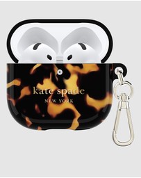 Kate Spade - Kate Spade Tortoise with Gold Clip Case for AirPod 4