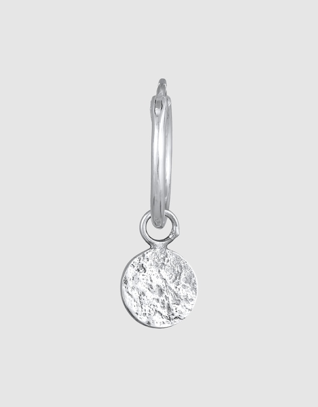 Kuzzoi - ICONIC EXCLUSIVE - Earrings Men Creoles Platelet Pendant Organic Single Piece in 925 sterling silver