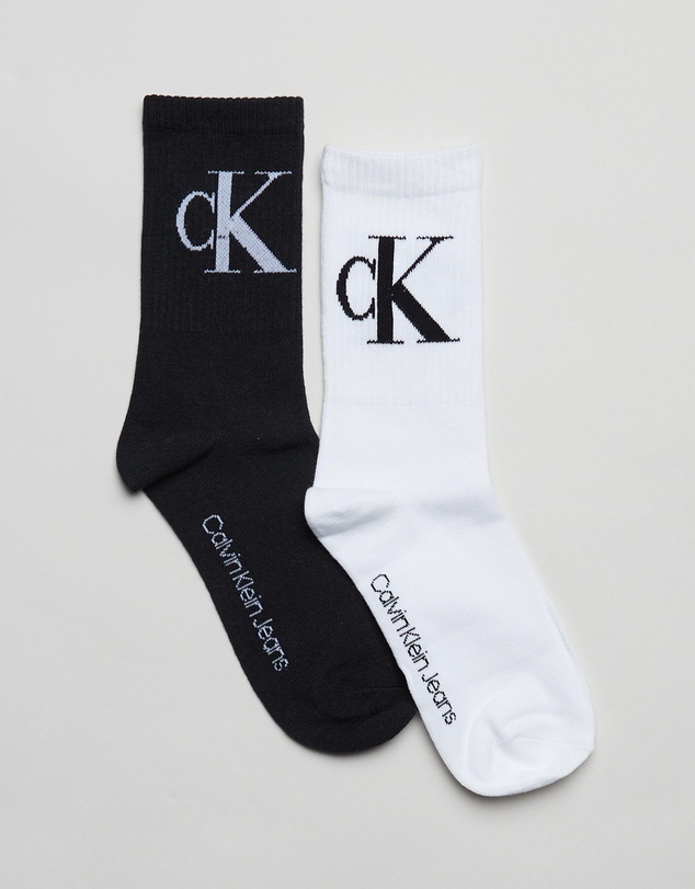 Calvin Klein - Ck Women'S Monogram Casual Crew 2Pk
