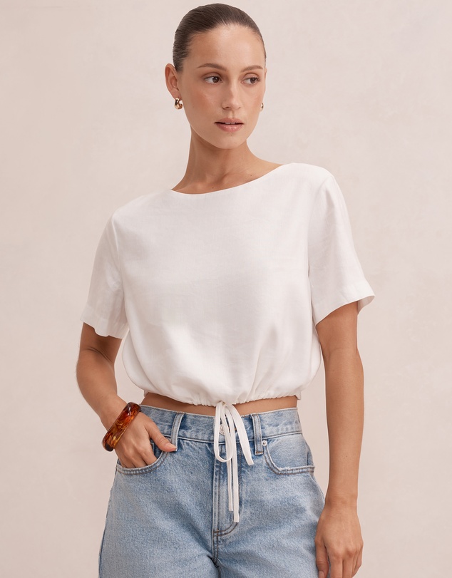 Forever New Petite - Rosie Petite Bubble Linen Top