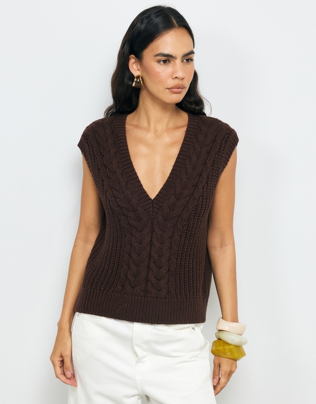 AERE - Mara Cable Knit Vest