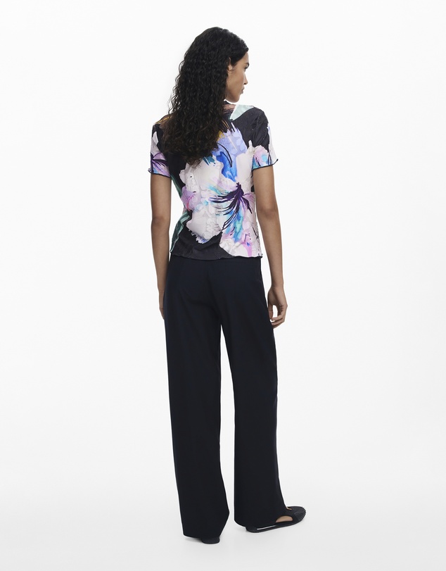 Desigual - Textured floral T-shirt