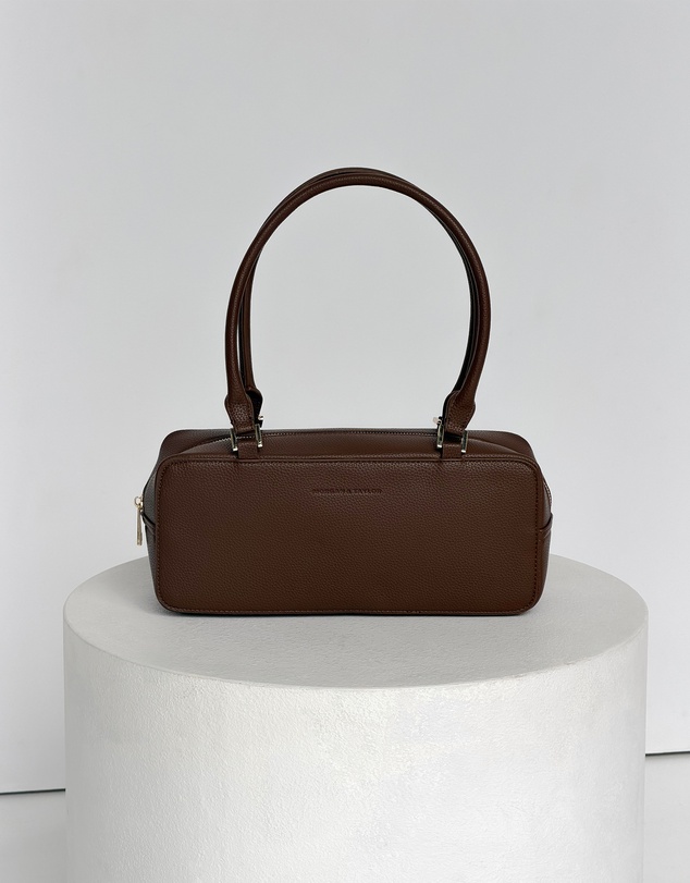 Morgan & Taylor - Mackenzie Rectangle Shoulder Handbag in Chocolate Brown