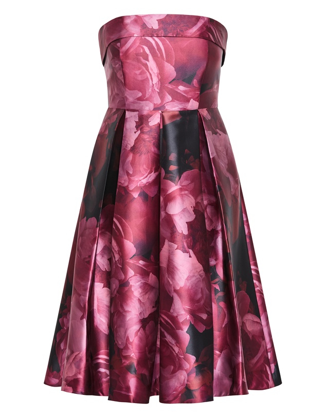 City Chic - Tiffany Bloom Strapless Midi Dress