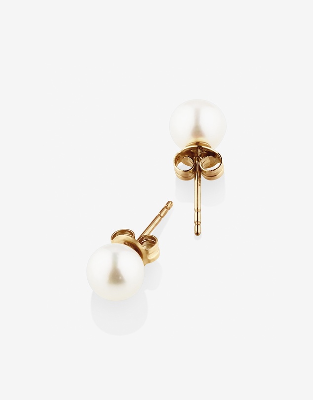 Michael Hill - Stud Earrings with 6mm Round Cultured Freshwater Pearl in 10kt Yellow Gold