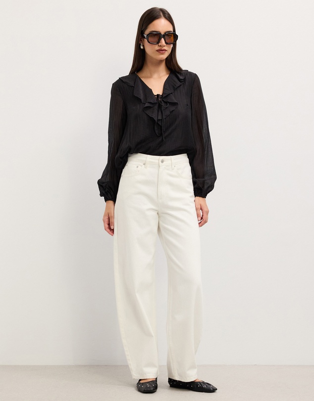 The Fated - Kyla Ruffled Neck Blouse