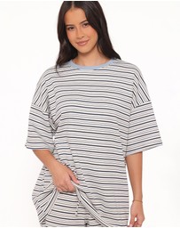 Petal & Pup - Hellen Stripe Short Set - Blue/Cream Stripe