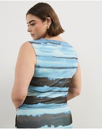 Atmos&Here Curvy - Lyra Mesh Gathered Midi Dress