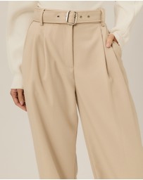 Tussah - Nora Belted Pleated Wide Leg Pants