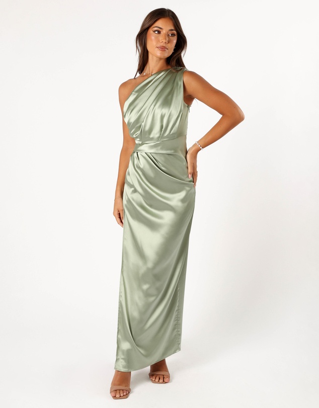 Petal & Pup - Nadia One Shoulder Maxi Dress - Sage