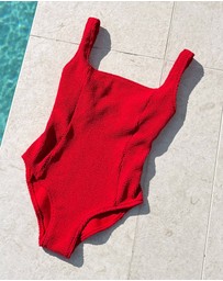 UNE PIECE - Crinkle Cut Square Neck One Piece Swimsuit