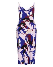City Chic - Plus size Mariana Fern Print Midi Dress - cobalt blue