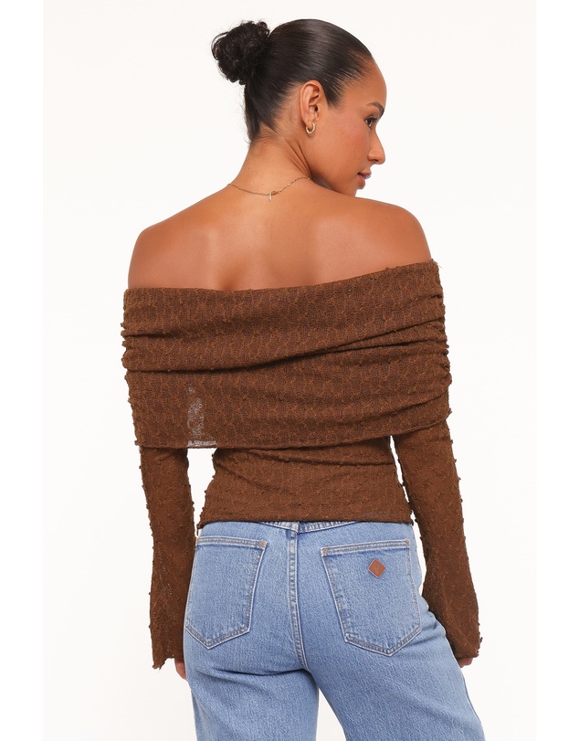 Petal & Pup - Wilma Off Shoulder Top - Chocolate