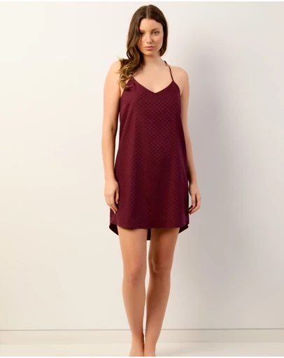 Wanderluxe Sleepwear - Bordeaux Camisole Slip Dress