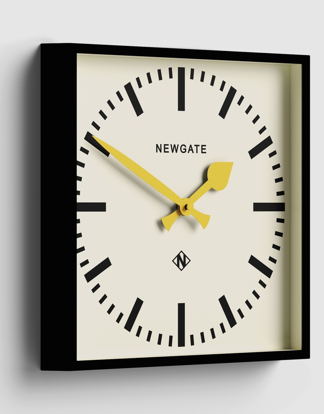 Newgate - Newgate Number Five Wall Clock Black Yellow Hands