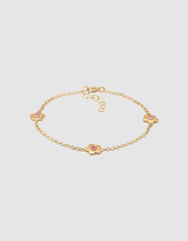 Elli Jewelry - Floral Kids Bracelet in Gold-Plated 925 Silver