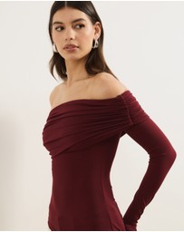 Atmos&Here - Lana Jersey Off Shoulder Long Sleeve Top