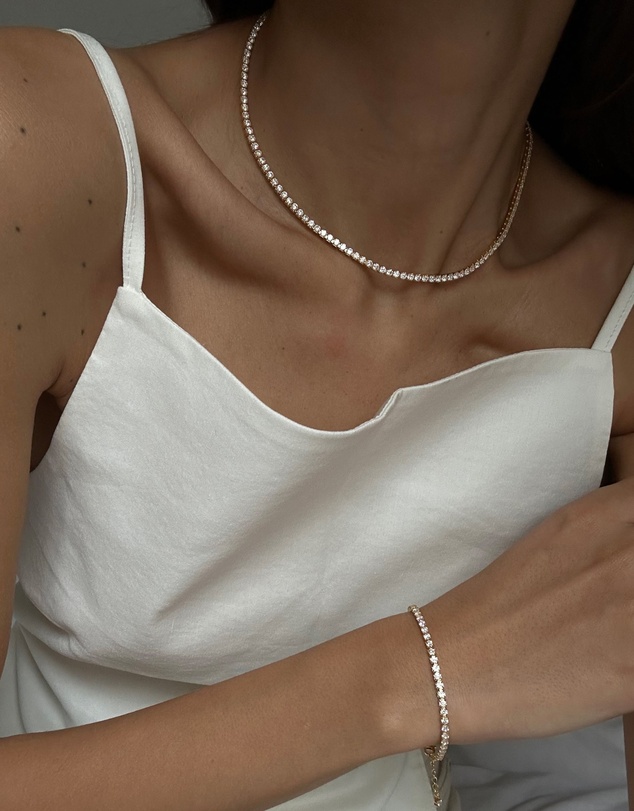 SAINT VALENTINE - Aspen Tennis Necklace - Gold