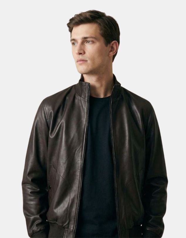 Henry Bucks - McKinnon Stefano Accorsi Leather Bomber Jacket