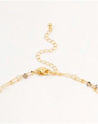 Lovisa - Gold Plated Station Semi Precious Shards And Ball Necklace