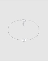 Elli Jewelry - Anklet Cloverleaf Pendant Luck in 925 Sterling Silver