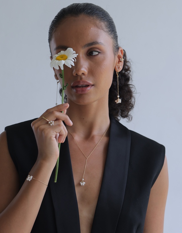 Elli Jewelry - Pearl Y-Drop Necklace in Gold-Plated 925 Silver