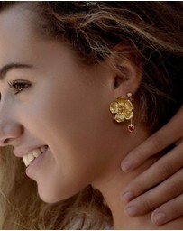 Ottoman Hands - Buttercup Gold Flower Stud Earrings