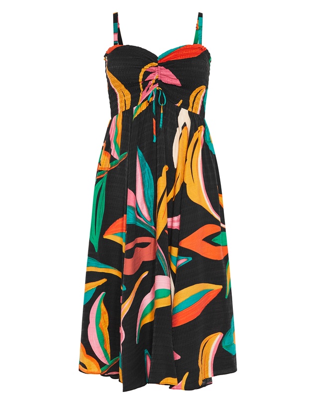 City Chic - Maui Print Shirred Maxi Dress