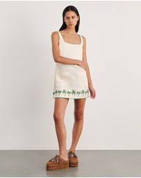 Jag - Palm Embroidered Mini Dress