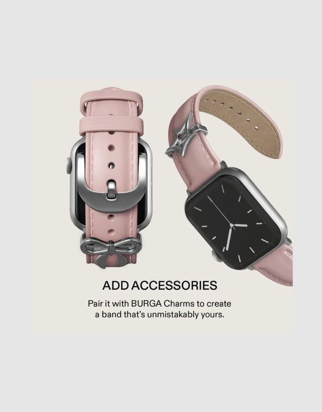 Burga - Burga Apple Watch 42/44/46/49 Leather Band - Silver Clasp Pink