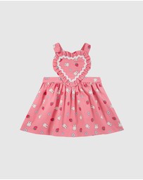 Kynd Baby - Miffy Heart Pinafore in Strawberry