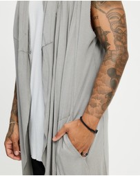 Surrounded By Ghosts - The Natrolite Hooded Rib Knit Sleeveless Cardigan