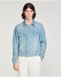 Sandro - Cross Sanded Trucker Denim Jacket
