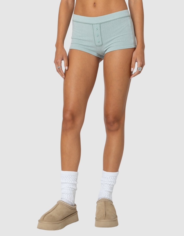 EDIKTED - Maelle Pointelle Micro Shorts