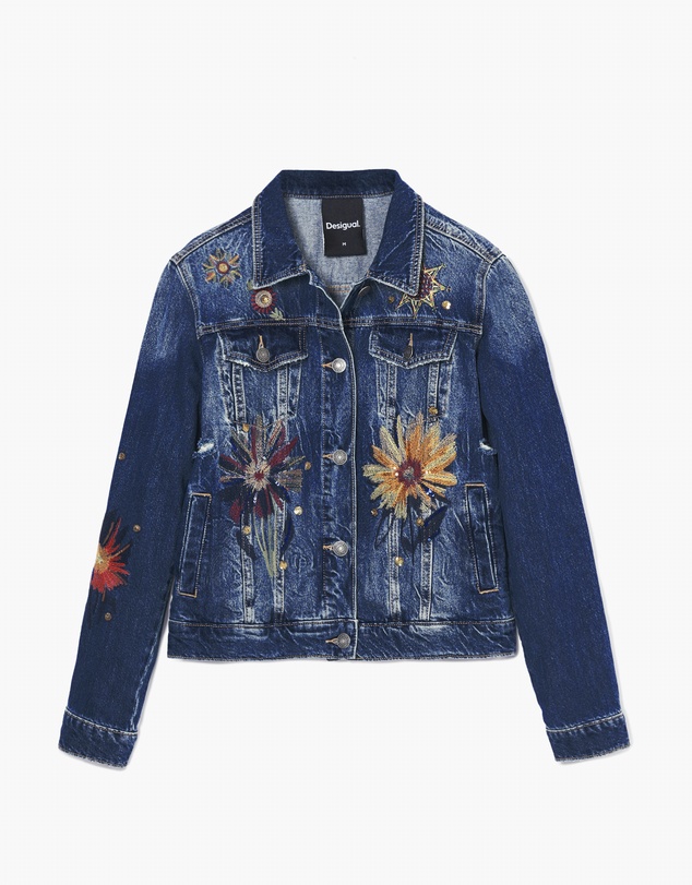 Desigual - Floral trucker denim jacket
