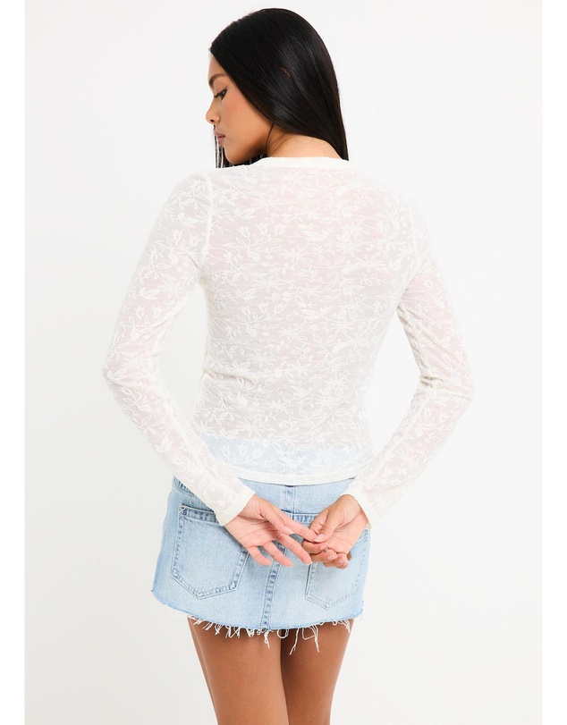 Subtitled - Ariel Crinkle Long Sleeve Button Top