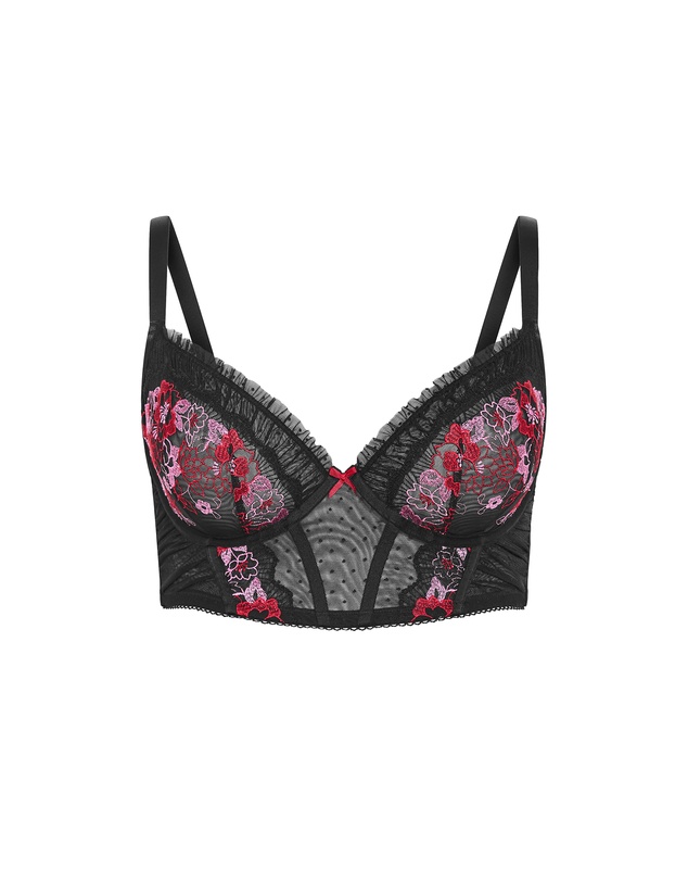 City Chic - Amelie Underwire Longline Bra - Black