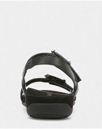 Vionic - Reese Back Strap Sandal - Black Tumbled Leather