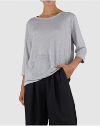 Amelius - Bronte Linen Three Quarter Jersey Top