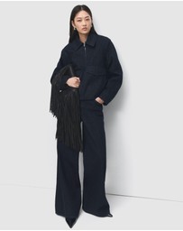 M.N.G - Denim Jacket With Fur Collar